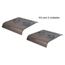 Ver imagem 2 de Kit 2 Esteira Flex Para Braço De Sofá Com Porta Copos Tabaco