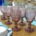 Ver imagem 5 de Jogo de 6 Taças Marsala Rosa Vidro para Vinho Água Drinks - 17x8,8cm