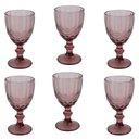 Ver imagem 1 de Jogo de 6 Taças Marsala Rosa Vidro para Vinho Água Drinks - 17x8,8cm