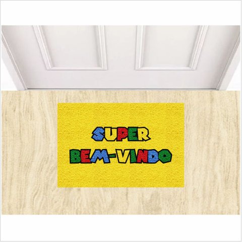 Tapete Capacho Porta de Entrada Decorativo Super Bem Vindo