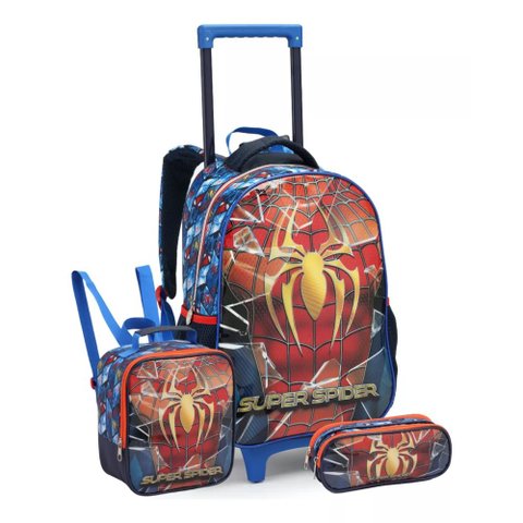 Kit Escolar Mochila/lancheira/estojo Super Spider - Seanite