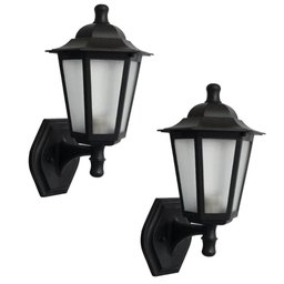 Kit 2 Arandelas Coloniais Luminárias de Parede Pretas Retrô Muro Fachada Jardim - 1