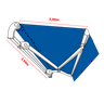 Toldo Articulado - 3,50m x 3,00m - Lona PVC Azul Reno - 3