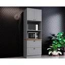 Ver imagem 1 de Paneleiro de Cozinha Modulado Americana C/ 2 Portas e 2 Gavetas (2 Fornos) 71.5cm Cinza/naturehenn