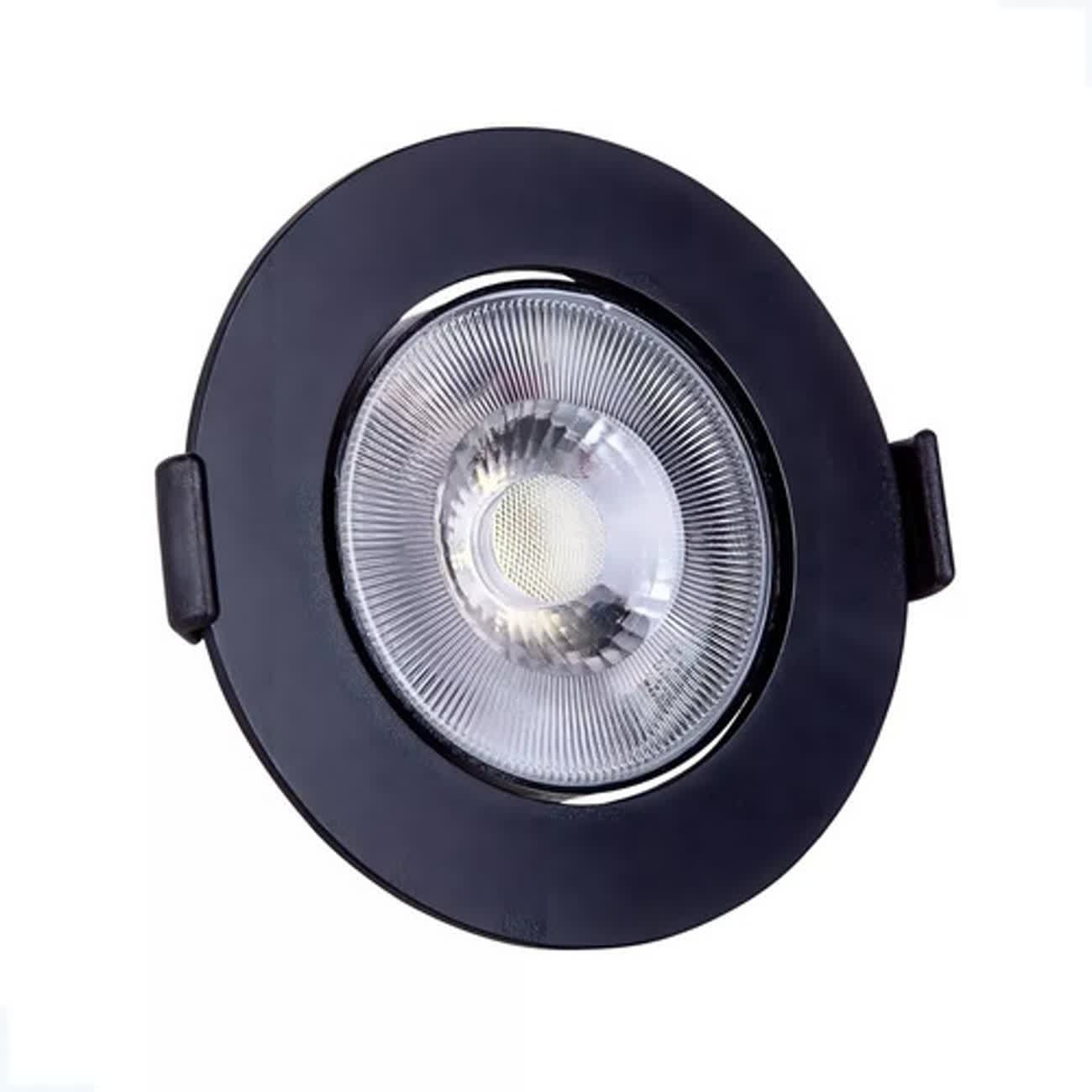 Kit 10 Spot Led Preto 5w 6000k Redondo 90x90 Mm Embutir - 3