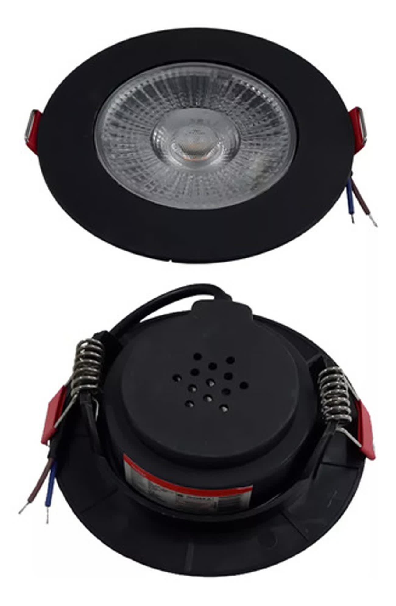 Kit 10 Spot Led Preto 5w 6000k Redondo 90x90 Mm Embutir - 5