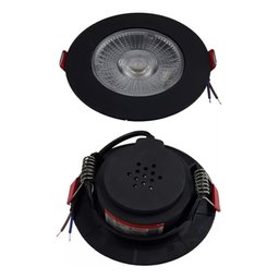 Kit 10 Spot Led Preto 5w 6000k Redondo 90x90 Mm Embutir - 5