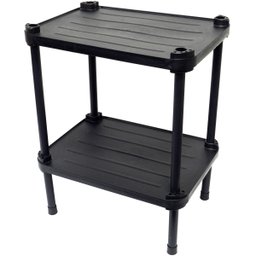 Estante de Plástico Modular Multiuso 2 Prateleiras 1 Torre Preta Montável 26 Kg Qualyplas 2 PRATELEI - 2