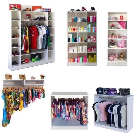 Closet Modulado 3 Armários + 2 Araras + 2 Balcão Arara Magia Móveis