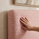 Ver imagem 4 de Cabeceira Painel Suspenso Casal 140 cm Luna Retangular Boucle Rosa Artte
