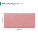 Ver imagem 3 de Cabeceira Painel Suspenso Casal 140 cm Luna Retangular Boucle Rosa Artte