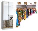 Ver imagem 1 de Sapateira com Espelho Linda + 2 Araras de 60cm
