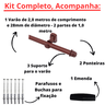 Kit Varão Para Cortina Alumínio 2,00m X 28mm Emenda Cores:Mogno - 2