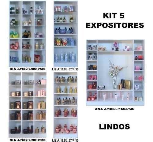 Kit 5 Expositores para Loja: 1 Colméia Ana + 2 Bia + 2 Liz Magia Móveis - 2