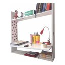 Ver imagem 3 de Bancada Estudos Suspensa Mesa Parede + Armário Livreiro Magia Móveis