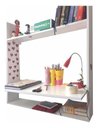 Ver imagem 3 de Bancada Estudos Suspensa Mesa Parede + Armário Livreiro Magia Móveis