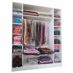 Kit Closet Armário Colméia Cabideiro Prateleira = 4 Armários - Branco - 6