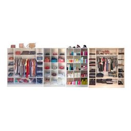 Kit Closet Armário Colméia Cabideiro Prateleira = 4 Armários - Branco - 1