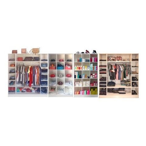 Kit Closet Armário Colméia Cabideiro Prateleira = 4 Armários - Branco