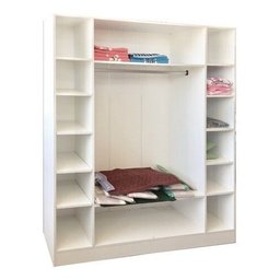 Kit Closet Armário Colméia Cabideiro Prateleira = 4 Armários - Branco - 10