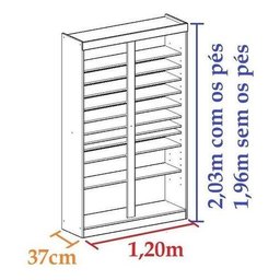 Sapateira Sem Espelho + Sapateira Espelho + Arara + Livreiro - Branco - 4