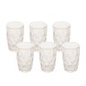 Cj 6 Copos de Vidro Alto Diamond Transparente C/Fio de Ouro 350ml Lyor - 1