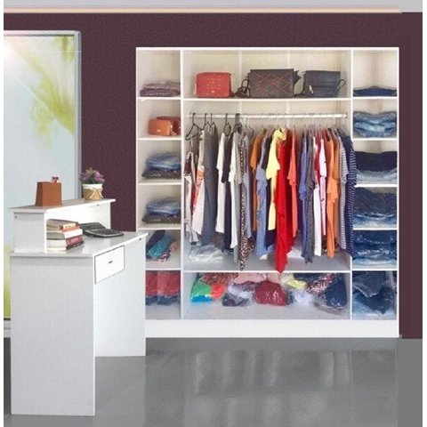 Expositor de Roupa Cabide Arara + Balcão de Atendimento Loja Magia Móveis