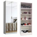 Ver imagem 6 de Livreiro Armário Escritório Estante Espelho = Só Branco - Magia Móveis