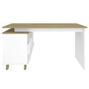 Ver imagem 4 de Mesa Para Computador Escrivaninha Em L Gold 2 Gavetas E Nichos Branco/Olmo - Artany