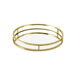 Bandeja Redonda Dourada com Espelho - 30cm - 1