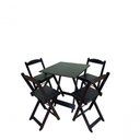 Ver imagem 1 de Conjunto Dobrável 70x70 com 4 Cadeiras Preto Bar Restaurante