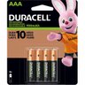 Pilha Recarregável Aaa 900mah (c/4 Pilhas) Duracell - 1