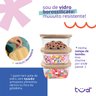 Kit 3 Potes de Vidro 550ml com Tampa de Bambu Hermético Marmita Quadrados - Tud - 5