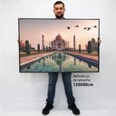 Ver imagem 2 de Quadro Decorativo em Canvas Taj Mahal TACOLADO PAPEL DE PAREDE Moldura Flutuante 4,5cm Freijó 120 x