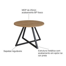 Mesa de Jantar Redonda com 4 Lugares Concept Artesano - 3
