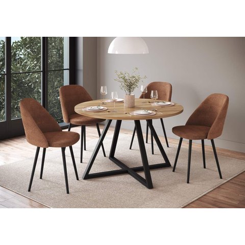 Mesa de Jantar Redonda com 4 Lugares Concept Artesano