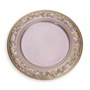 Ver imagem 1 de Sousplat de Plástico Rosa e Dourado com Detalhe em Arabesco 33 cm - D’Rossi
