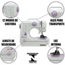 Ver imagem 3 de Máquina de Costura Multifuncional Portátil 12 Pontos Bivolt com Kit de Costura com Luz e Pedal -