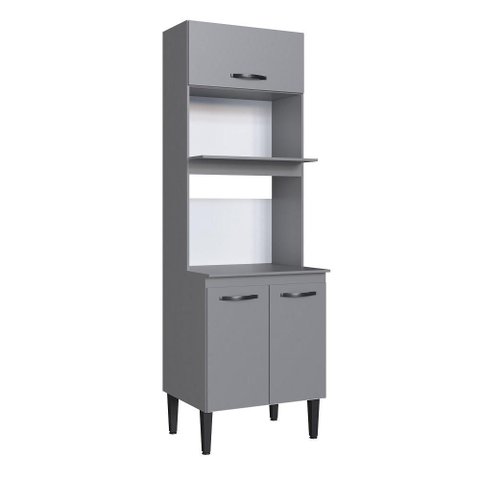 Kit Duplo Forno Light 3 Portas 2 Gavetas - Casajá - Cinza