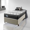 Ver imagem 2 de Cama Box Solteiro 88x188 Linho Bege com Colchão Mola Verticoil