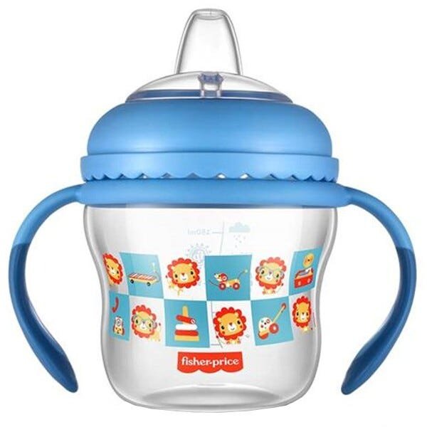 Copo de Transição Com Bico e Alças Bebês Crianças 150ml Ergonômico First Moments Fisher Price - 3