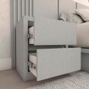 Ver imagem 3 de Cabeceira Solteiro e Mesa Lateral 2 Gavetas Mdf sob Medida 1,60m Cor:prata