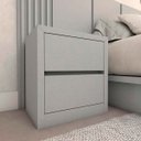 Ver imagem 2 de Cabeceira Solteiro e Mesa Lateral 2 Gavetas Mdf sob Medida 1,60m Cor:prata