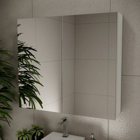 Espelheira de Banheiro 90cm ESP4031 Nature Branco