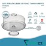 Queijeira de Vidro com Pé Vitazza Boleira Redonda 22cm Tampa - 2