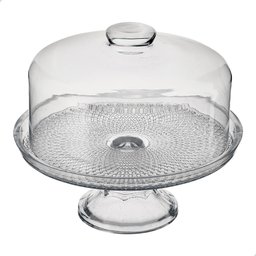 Queijeira de Vidro com Pé Vitazza Boleira Redonda 22cm Tampa - 1