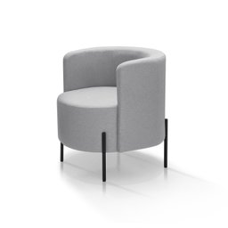 Poltrona para Sala de Estar Orgânica Califórnia Cinza Claro Pês de Ferro - Redenobre - 3