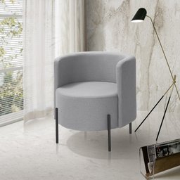 Poltrona para Sala de Estar Orgânica Califórnia Cinza Claro Pês de Ferro - Redenobre - 2