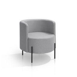 Poltrona para Sala de Estar Orgânica Califórnia Cinza Claro Pês de Ferro - Redenobre - 1