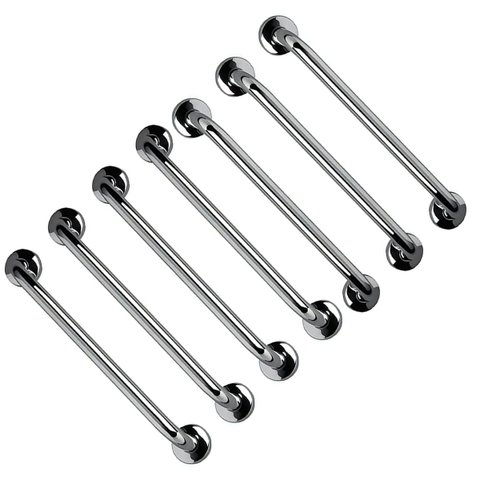 Barra de Apoio 60cm Aço Inox Kit 7 Unidades Banheiro Box Segurança Idoso Gestante Cadeirante Deficie